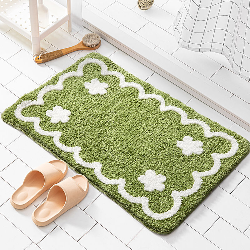 1PC Ins Simple Bathroom Floret Carpet