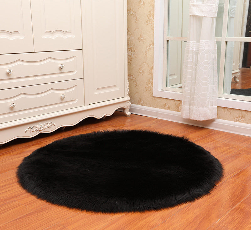 Round Soft Faux Sheepskin Fur Area Rugs