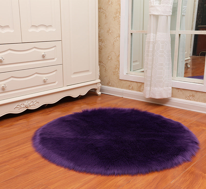 Round Soft Faux Sheepskin Fur Area Rugs