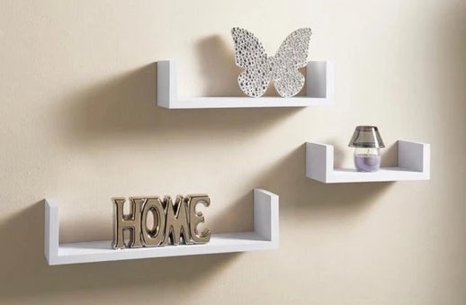 3-Piece Wood Shelf U-Shelf Set