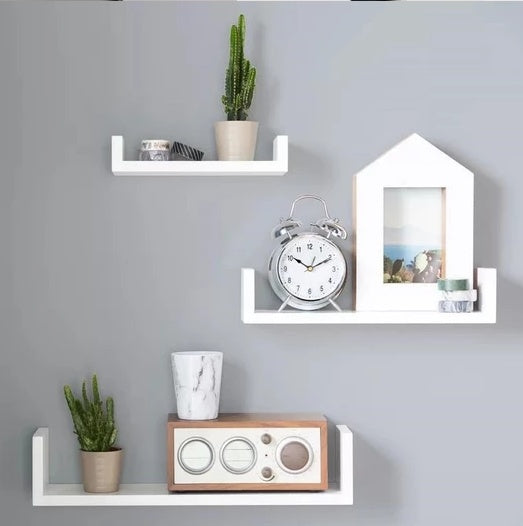 3-Piece Wood Shelf U-Shelf Set