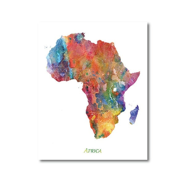 Africa Map Wall Art Print And Poster Canvas Painting