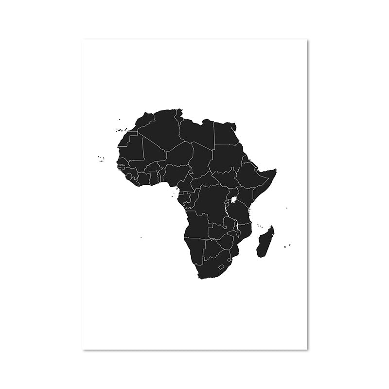 Africa Map Wall Art Print And Poster Canvas Painting