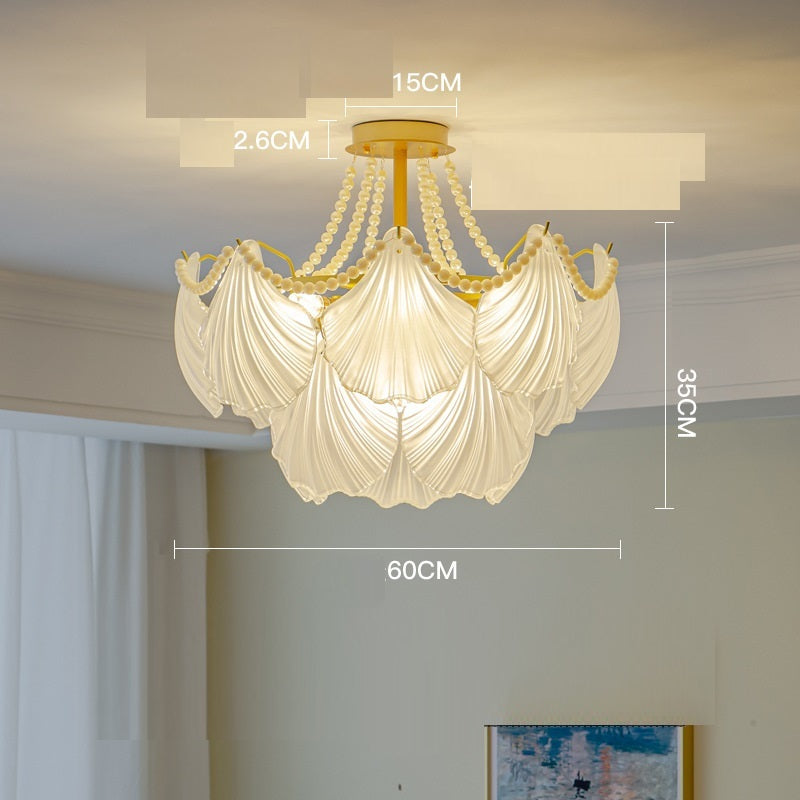 Luxury Pearl Shell Glass Pendant Lamp