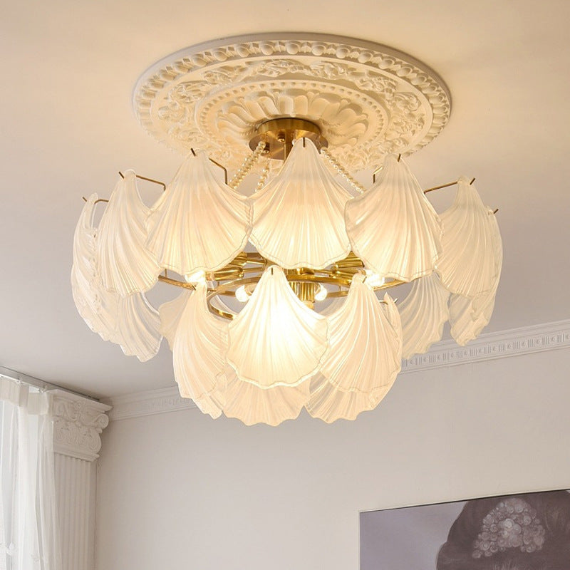 Luxury Pearl Shell Glass Pendant Lamp