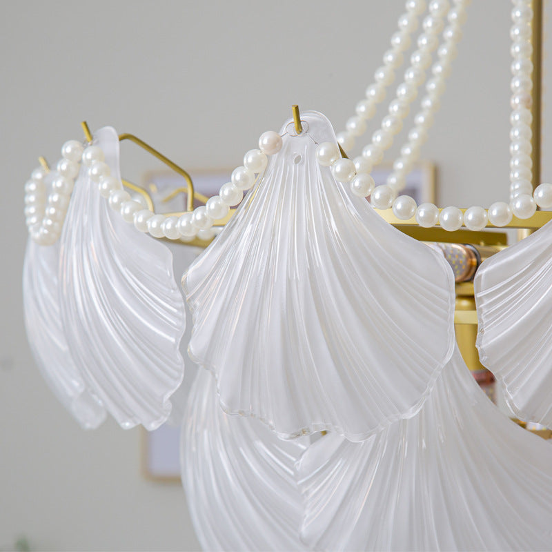 Luxury Pearl Shell Glass Pendant Lamp