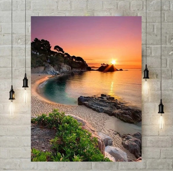 5D Diamond Painting-Sunset by the Sea