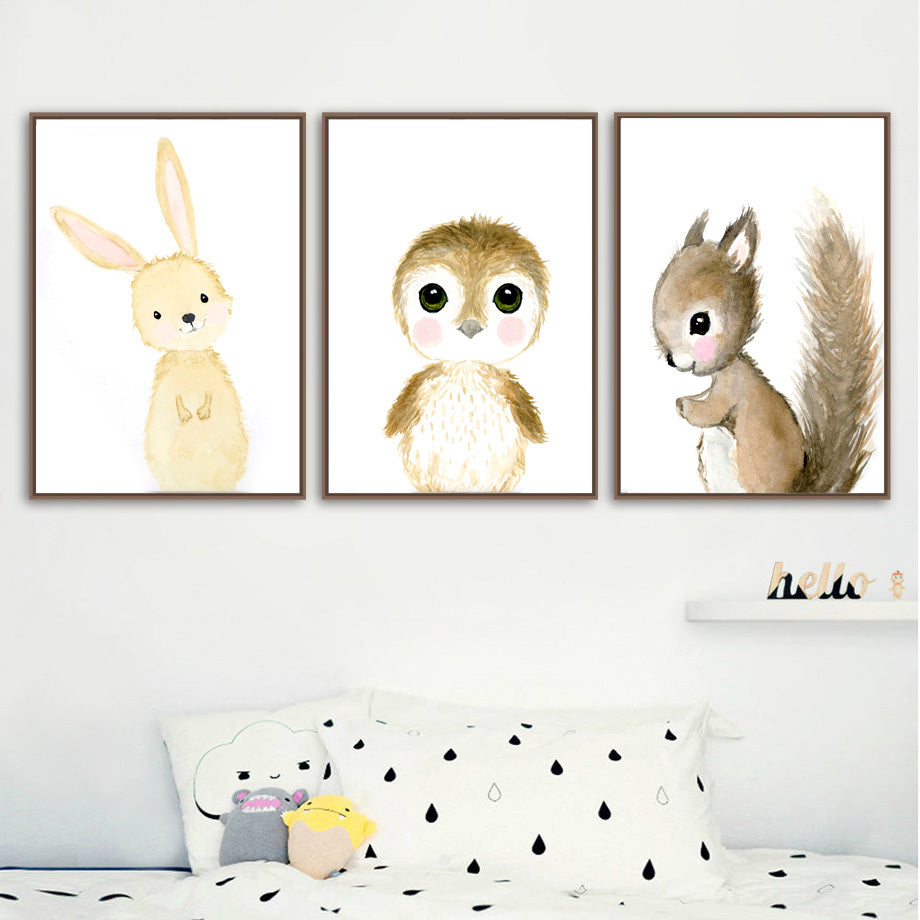 Children's Room Wall Cartoon Scandinavian Poster And Art Print Canvas Painting