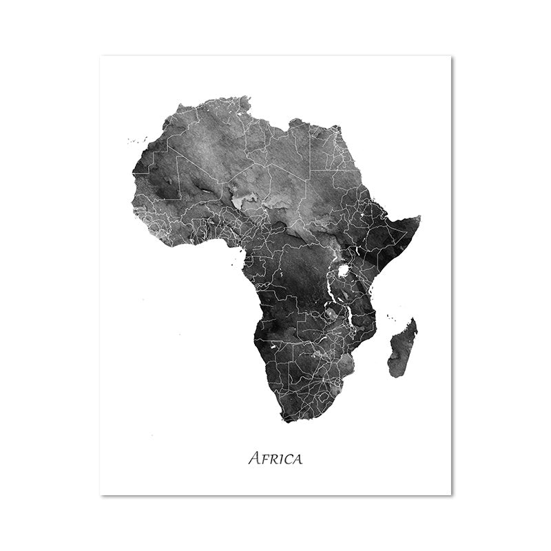 Africa Map Wall Art Print And Poster Canvas Painting