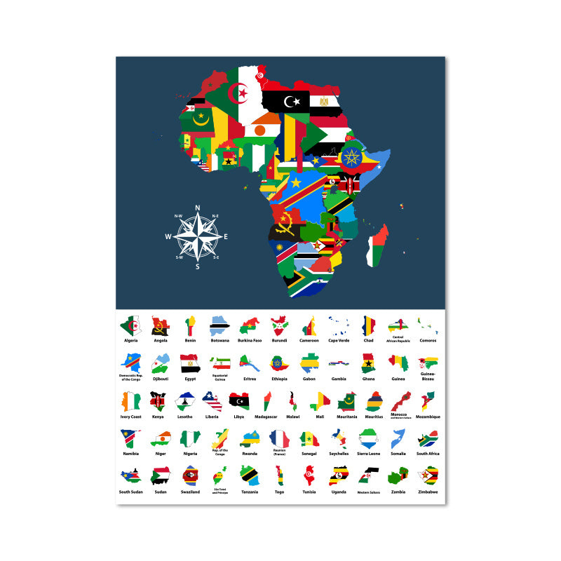 Africa Map Wall Art Print And Poster Canvas Painting