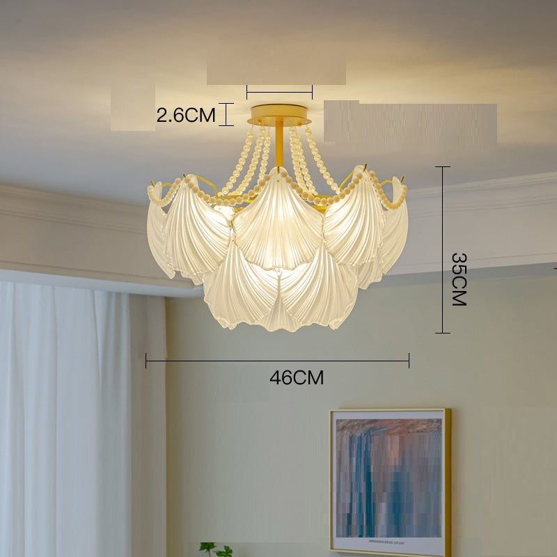 Luxury Pearl Shell Glass Pendant Lamp