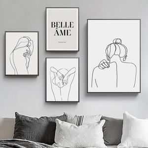 Abstract Feminine Beauty Minimalist Wall Art Frameless Canvas Print