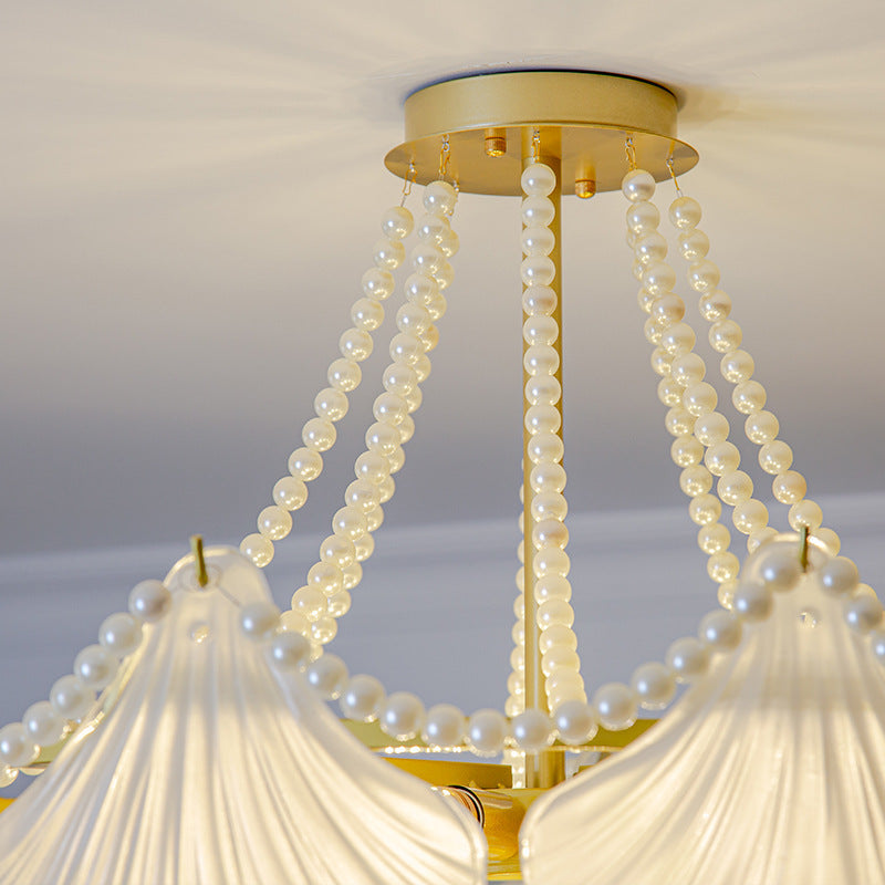 Luxury Pearl Shell Glass Pendant Lamp