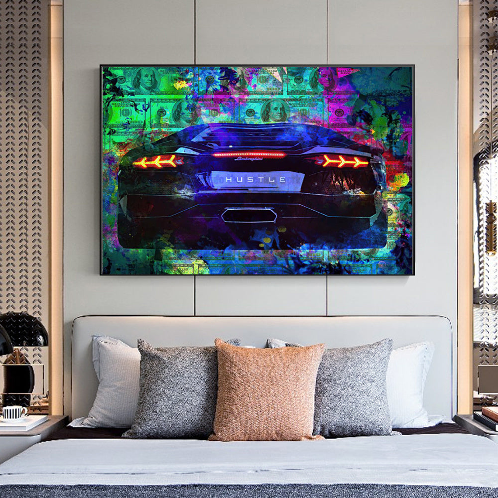 Modern Money Doodle Painting On Wall Art