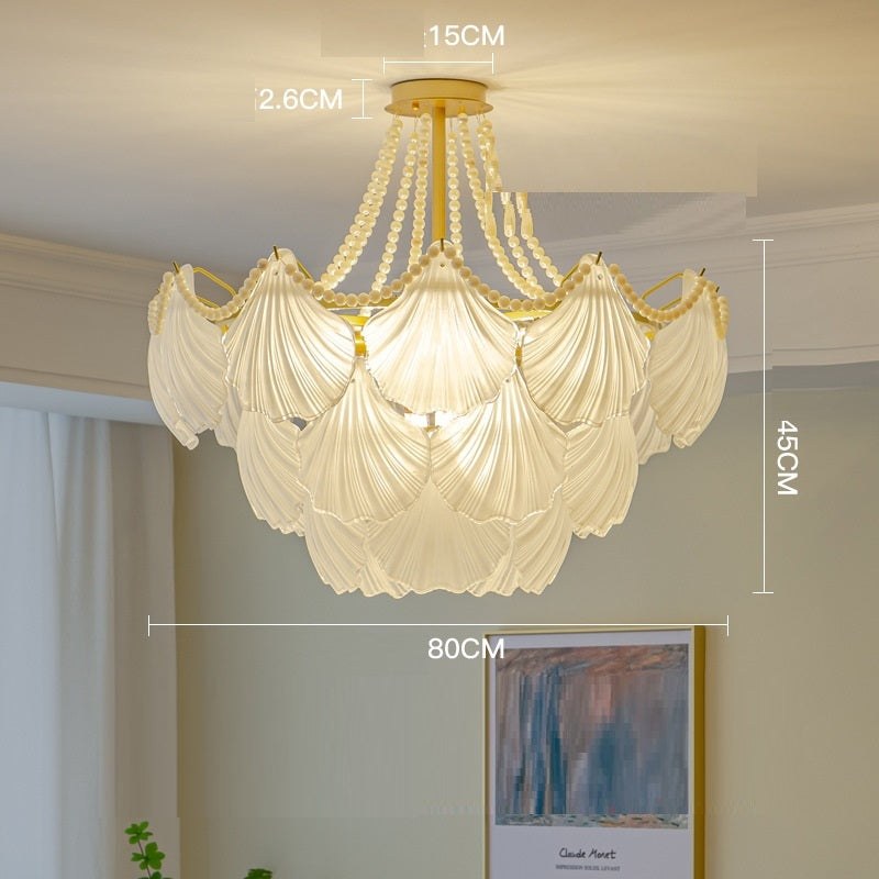 Luxury Pearl Shell Glass Pendant Lamp