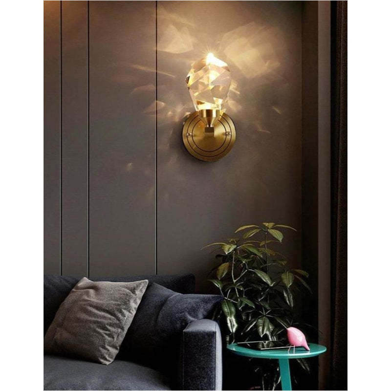 Rotating Light Luxury Crystal Wall Lamp